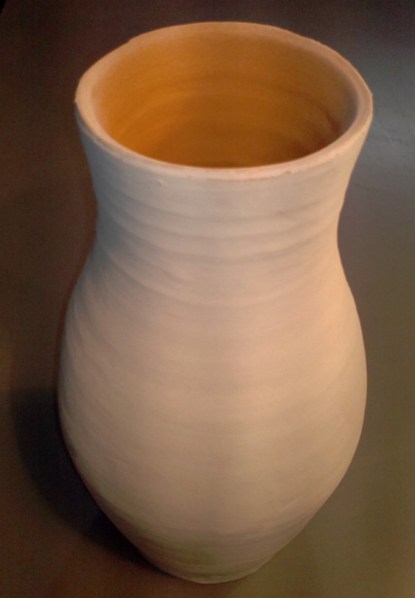 Jarrón esmaltado sin hornear